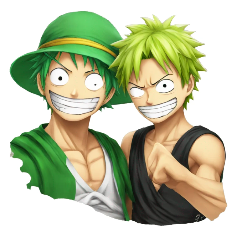 Zoro and Luffy combined anime one piece sticker