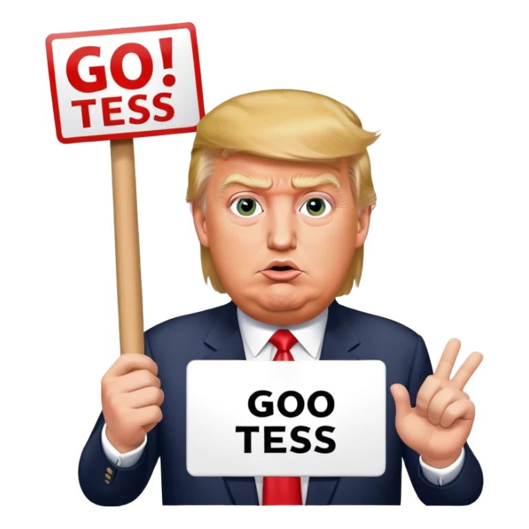 Donald trump holding a sign saying Go Tess  sticker