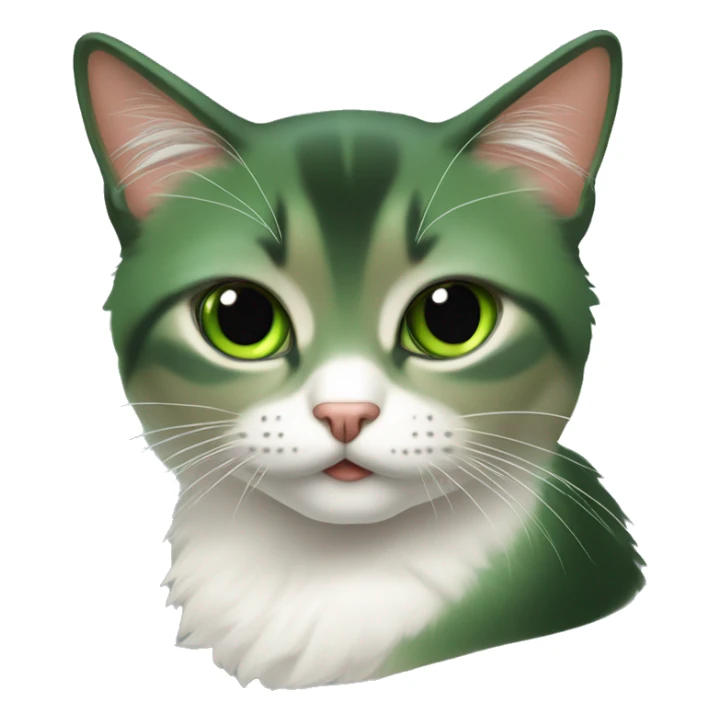 Chat de gouttière bi color yeux vert sticker