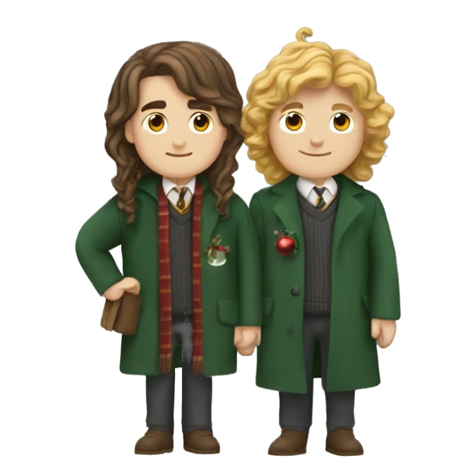 Christmas tree Harry Potter style and two best friends who are Write and have half long Brown hair in the 40’s sticker