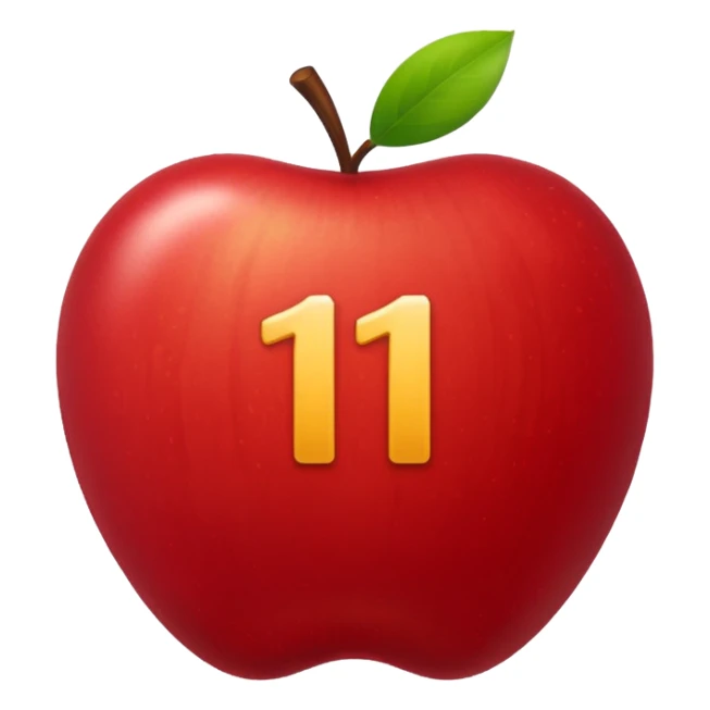 the number 11, simple and bold, apple style emoji sticker