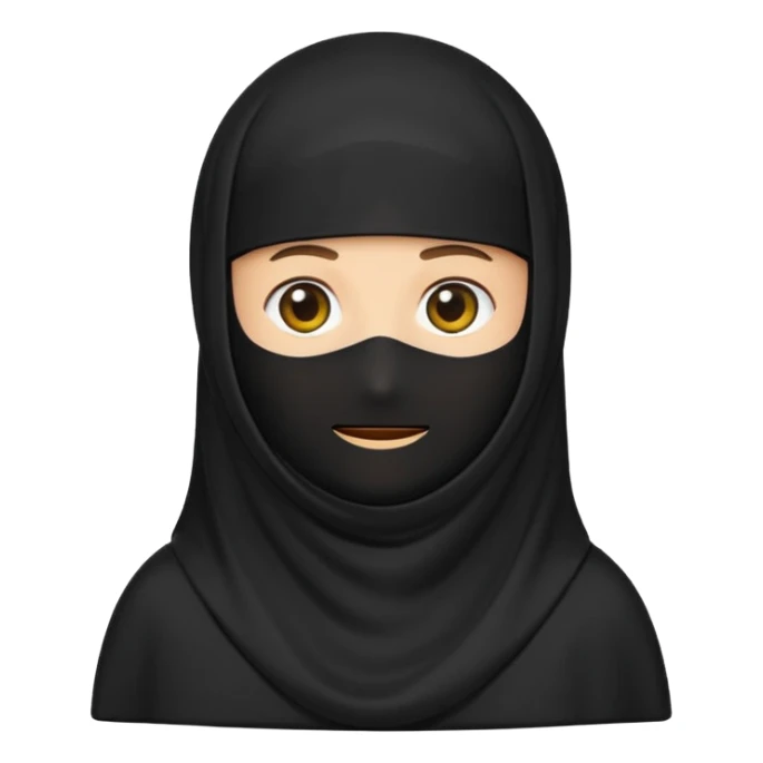 classic emoji style black burqa simple and clear no text sticker