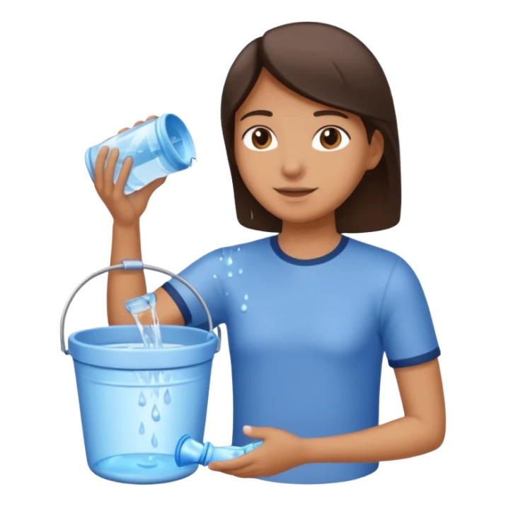 emptying a bucket of water sticker