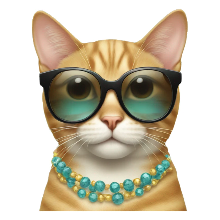 birthday cat with cool earrings and sunglasses sticker