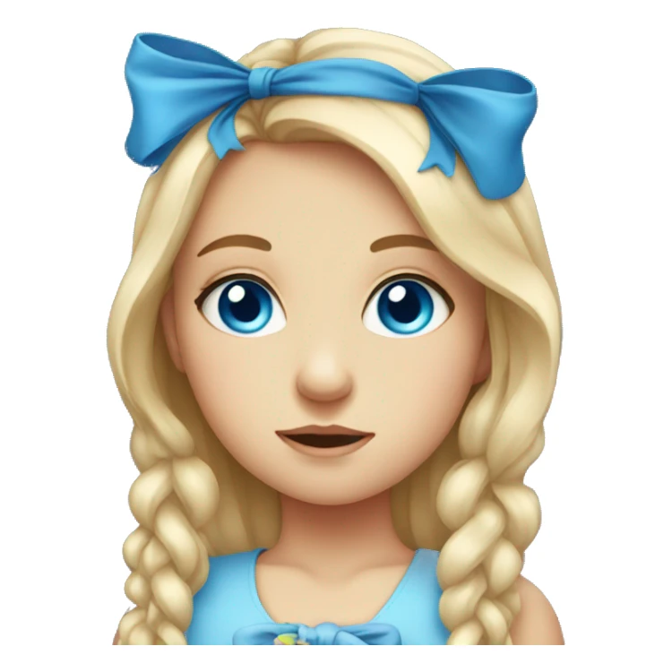 blue-eyed girl with bow sticker