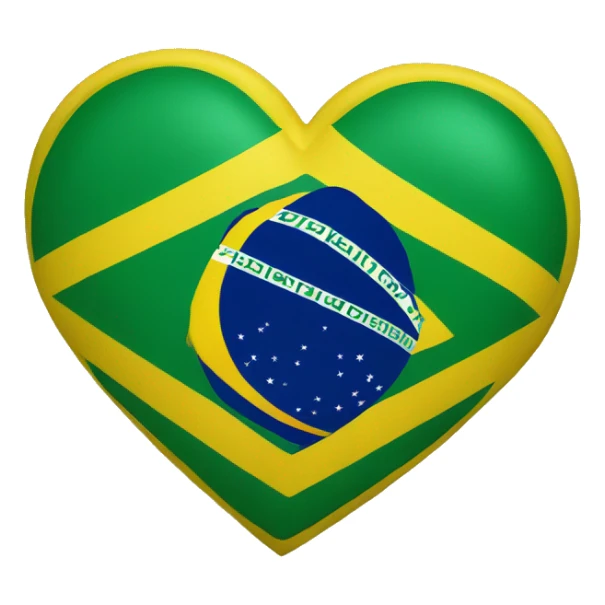 Heart with the brazil flag sticker