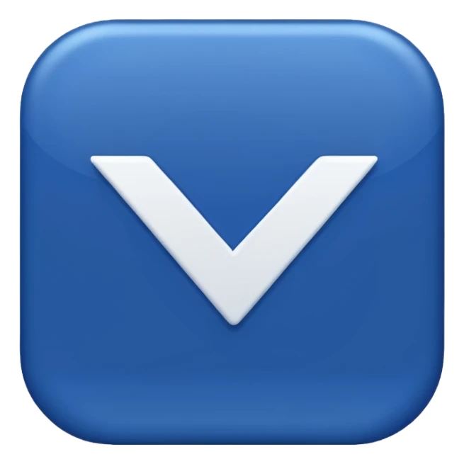 Dark blue checkmark for social media. sticker