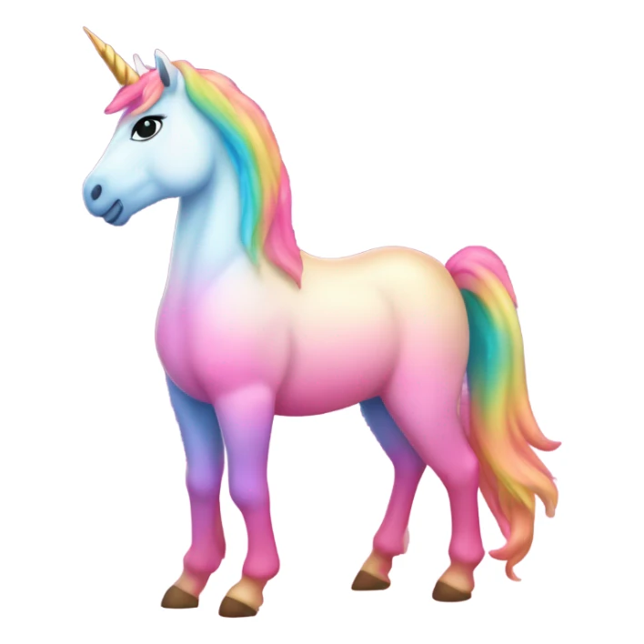 Pink rainbow ombre full body majestic unicorn with glitter  sticker