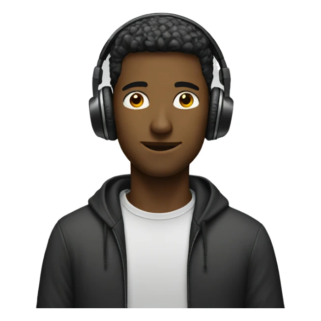 male portrait with headphones sticker