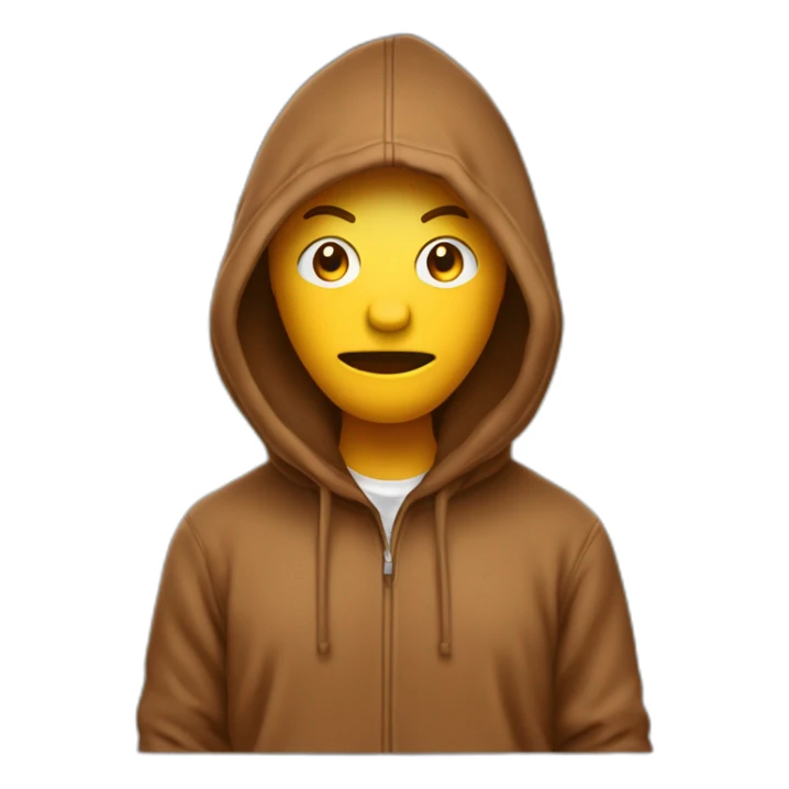 Une tête de poulpe portant un sweat-shirt marron à capuche sticker