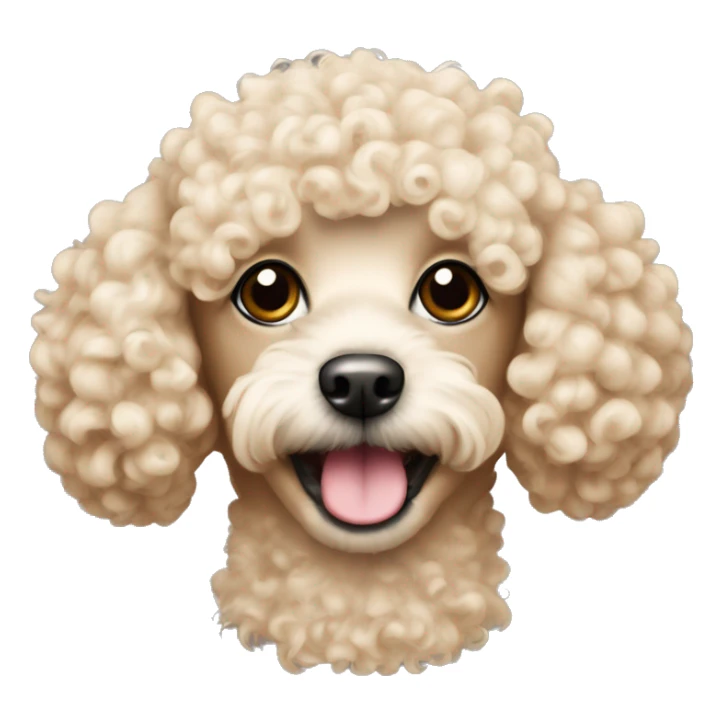 small poodle with curly hair made out of cheese sticker