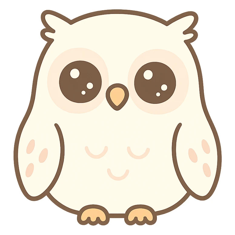 Harry Potter series, kawaii style, Hedwig the owl with big eyes sticker