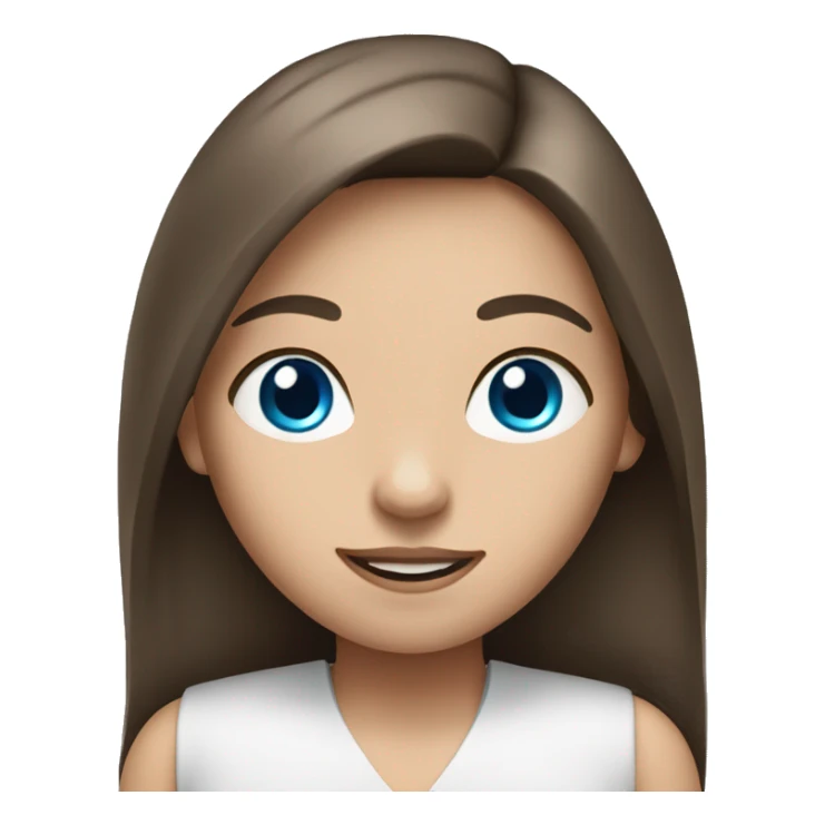 Long brunette straight haired girl with blue eyes sticker