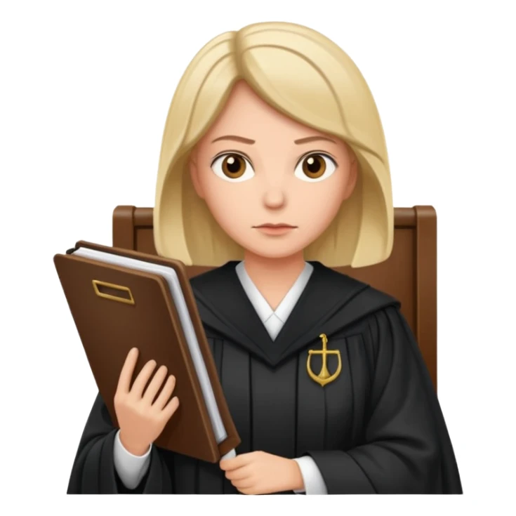 YARGIÇ KADIN ELİNDE DOSYA VAR,YARGIÇ KIYAFETİ GİYİNB sticker