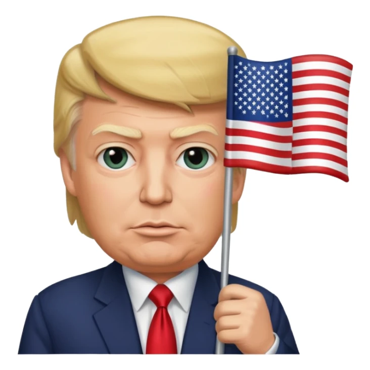 Donald trump with American flag  sticker