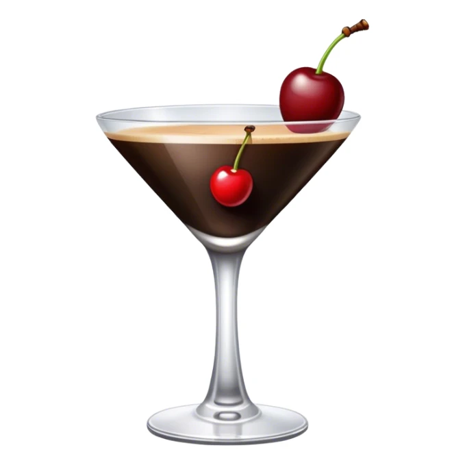  espresso martini with on red cherry on glass sticker