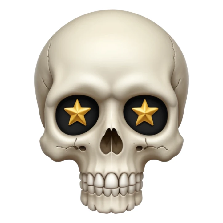 Skull with stars in the eyes sticker