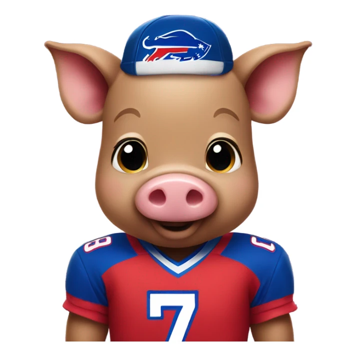 Cute pig in buffalo bills jersey sticker