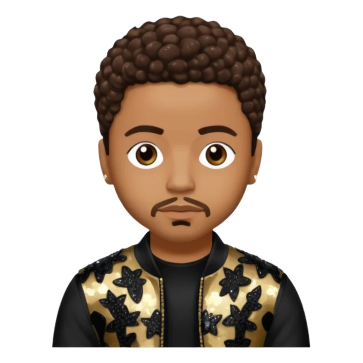 Raz-B from B2K with dark brown hair, black sequin outfit sticker