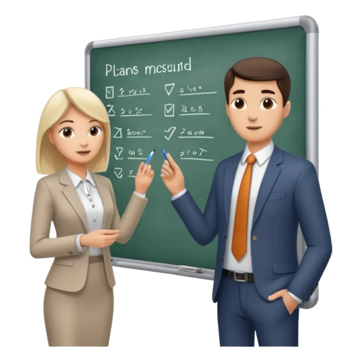 woman and man that plan their habits sticker