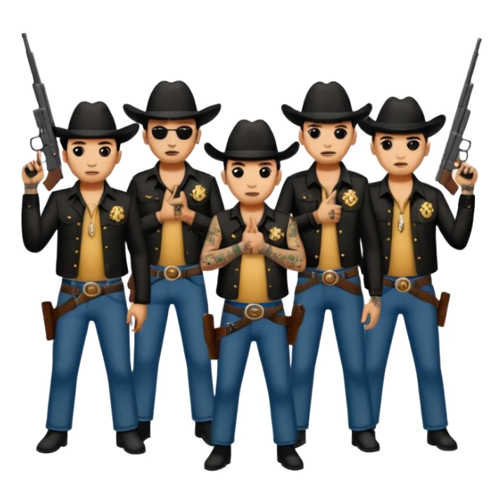 Norteño gang with numbers 14, hand gang signs and guns sticker