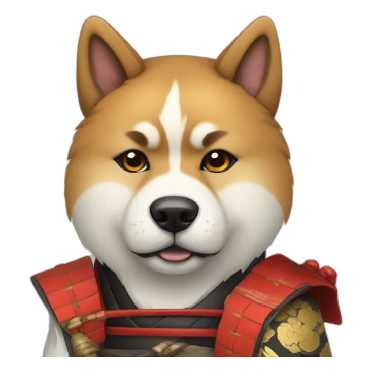 Akita inu dressed as a samurai sticker