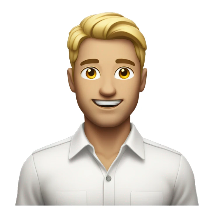 confident man in white shirt, White skin, running  sticker