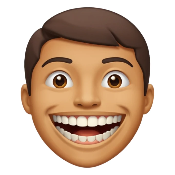 Smiling with teeth out and the teeth cover mouth and is sharp like triangles sticker