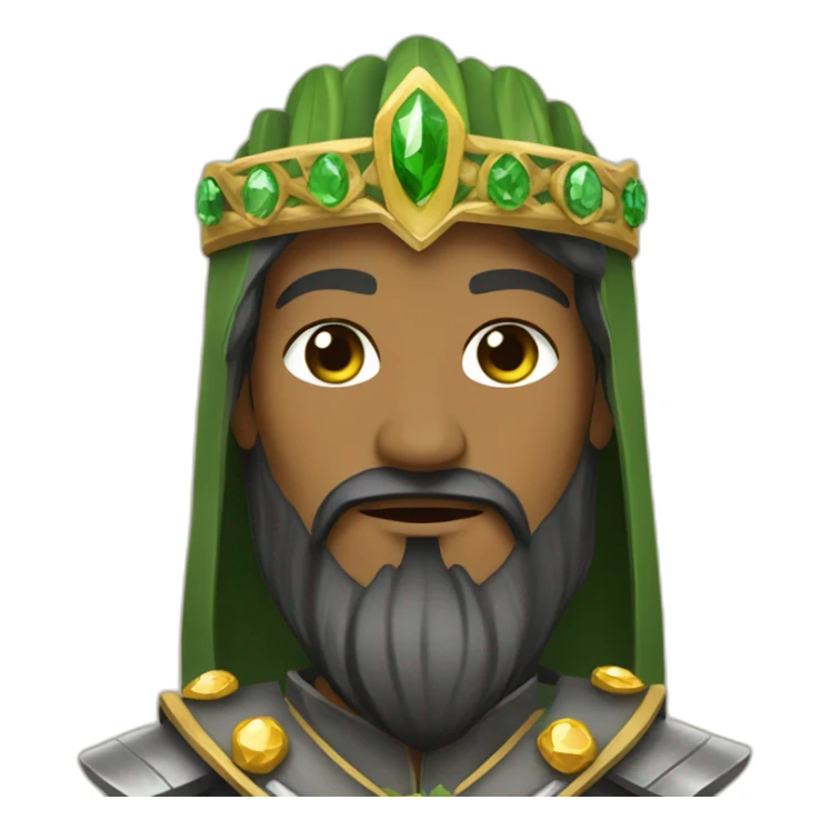 Saladin with gems and green salad in his hands sticker
