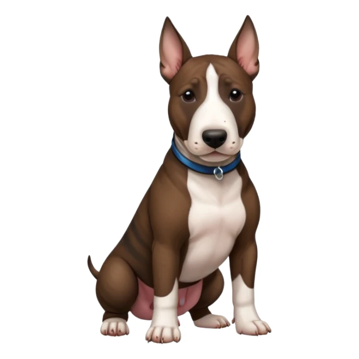 brindle english bull terrier dark brown sticker