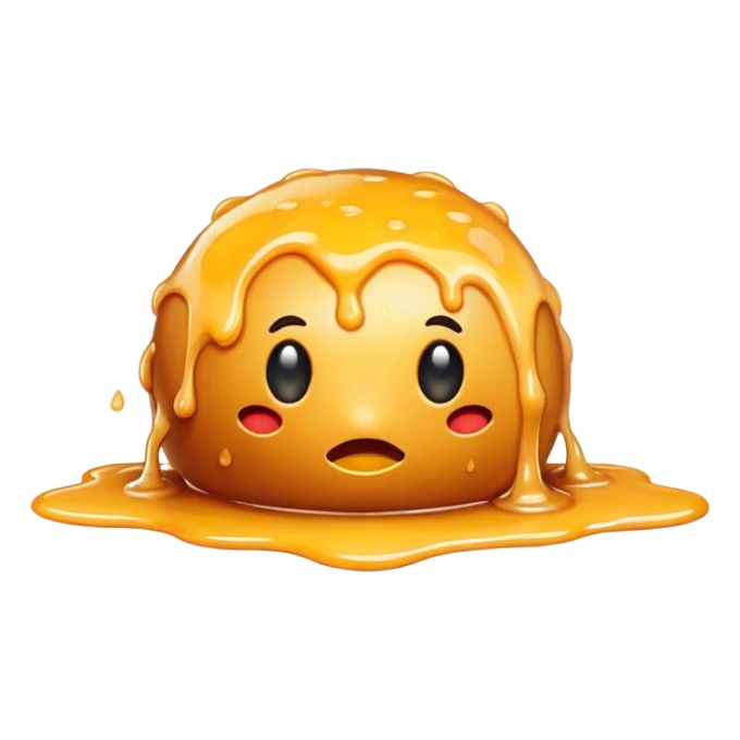 Melting fried cheese food ball sticker