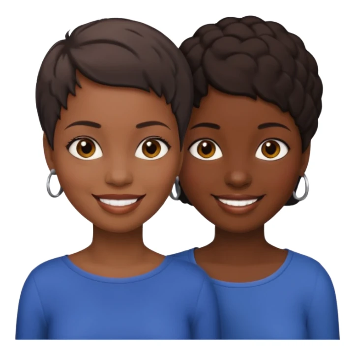 Ma meilleur amie et moi (femme) africaine cheveux court sticker