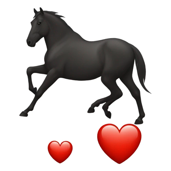 Red Heart with horse shadow in the center sticker