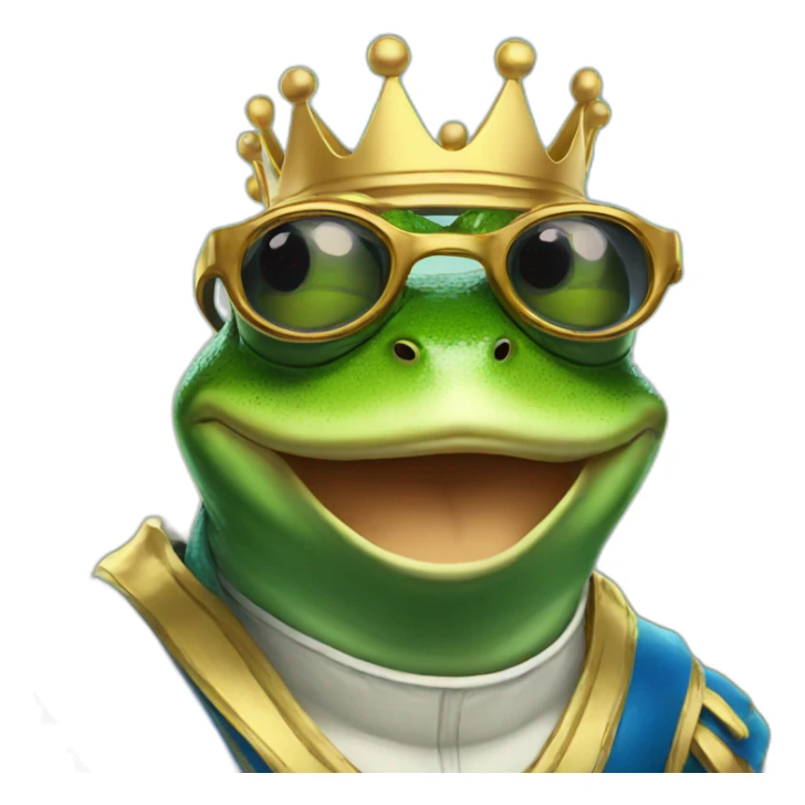 king frog wearing racing glasses sticker