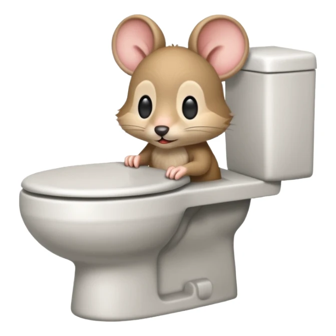 Una ratita sentada en el wc sticker