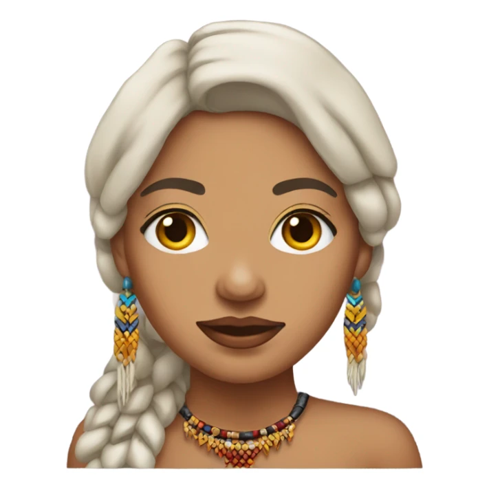 Indigenous women wearing beaded earrings  sticker
