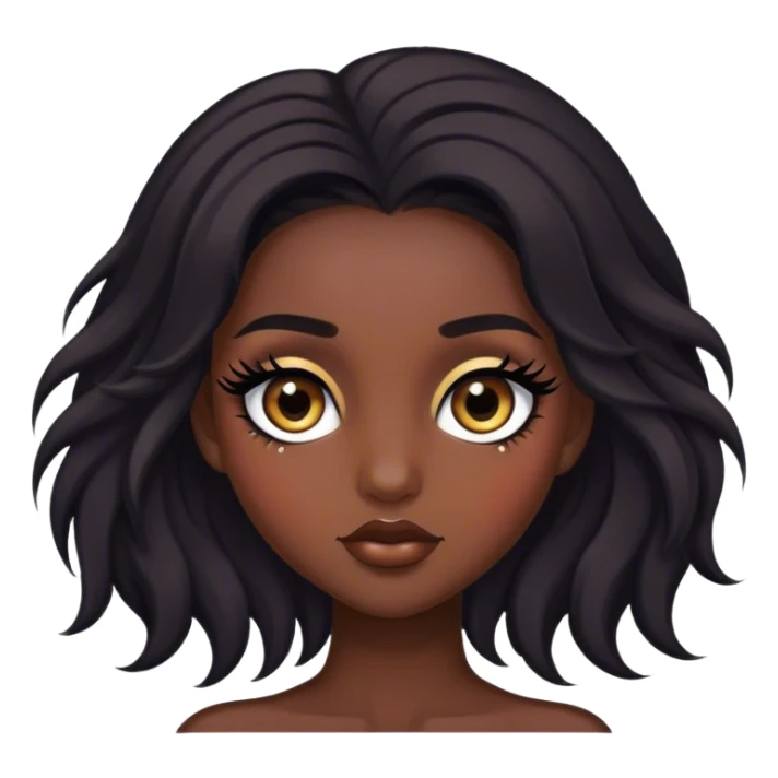 Girl with dark hair and extange lashes sticker