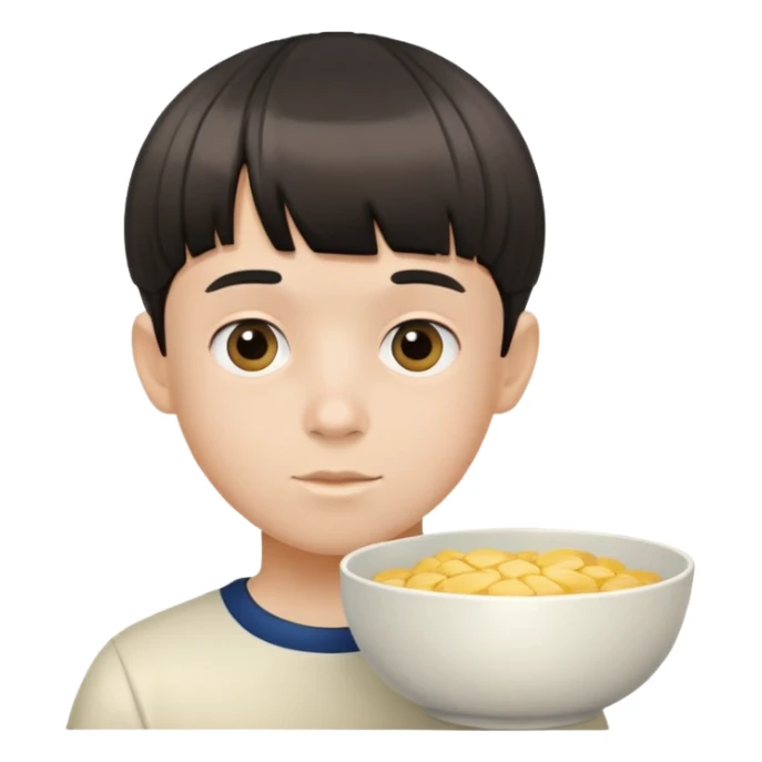 boy with bowl haircut sticker