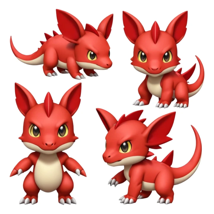 Cute Baby Chibi Digimon-Guilmon-Tyrunt-hybrid (full body) sticker
