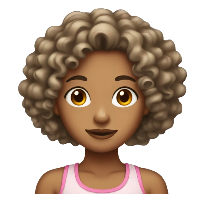 A mixed girl with curly hair sticker