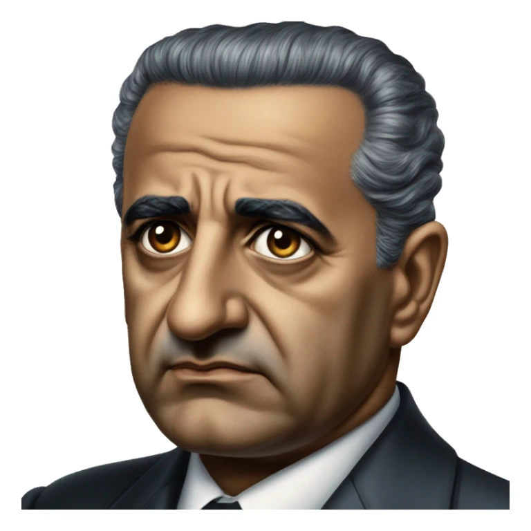 Gamal Abdel Nasser photorealistic sad sticker