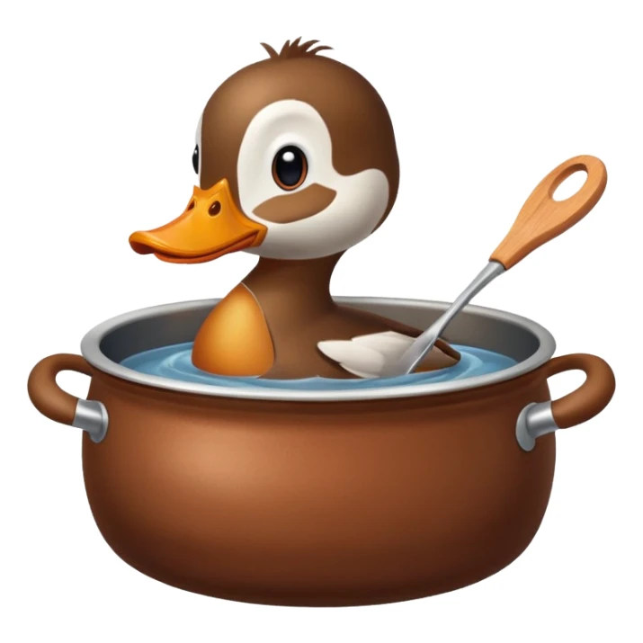 A duck inside of a pot sticker