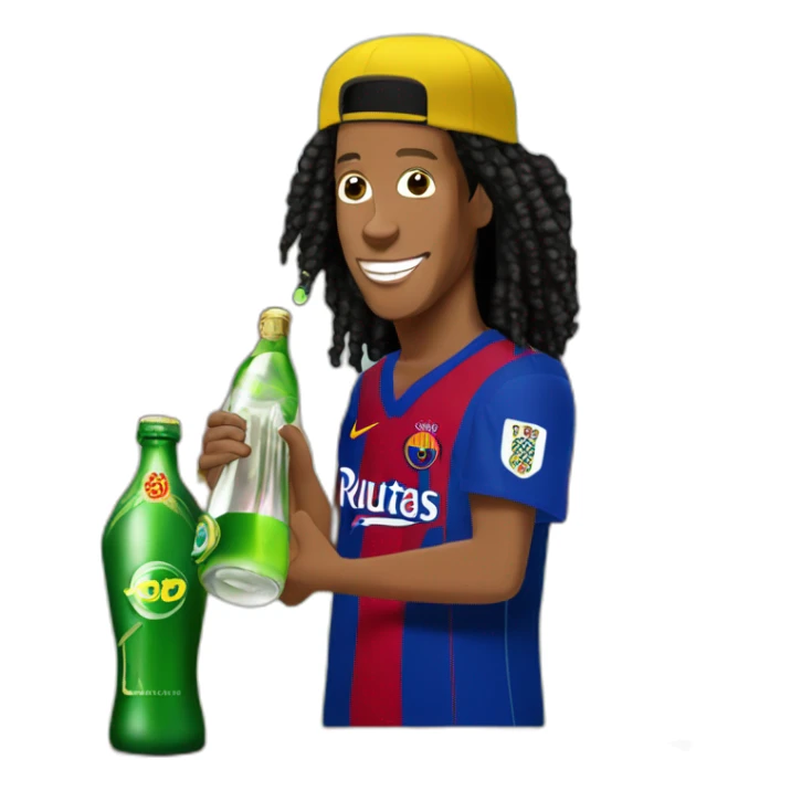 Ronaldinho brindando una botella de cereza imperial sticker