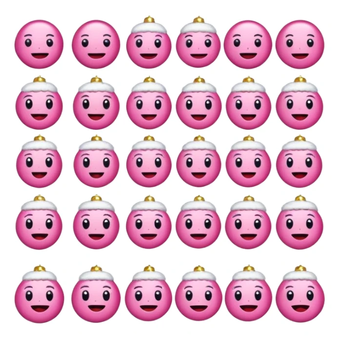 Cute pink Christmas and new years emojis sticker