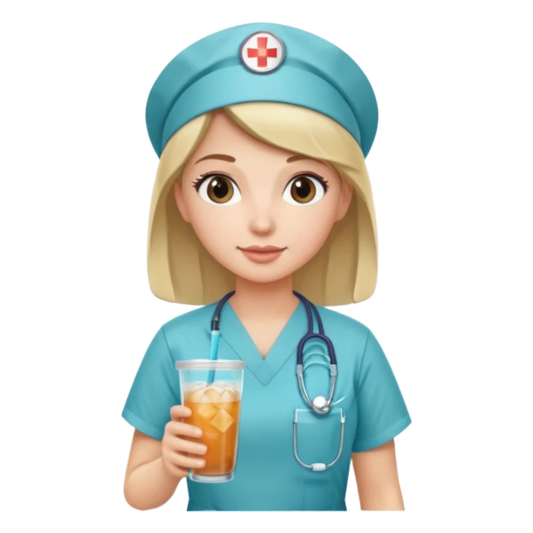 nurse holding icey drink sticker