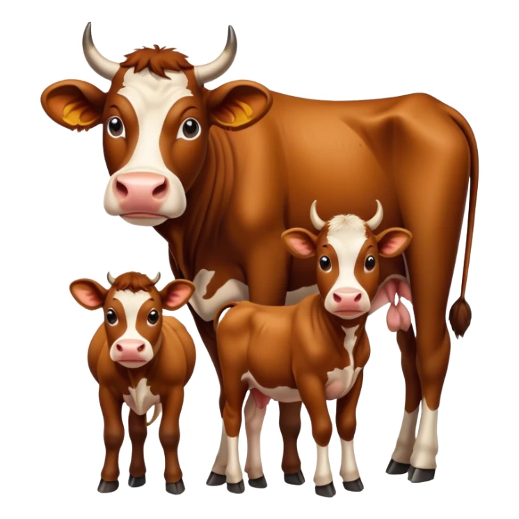 Famille Vache, taureau et leurs veau  sticker