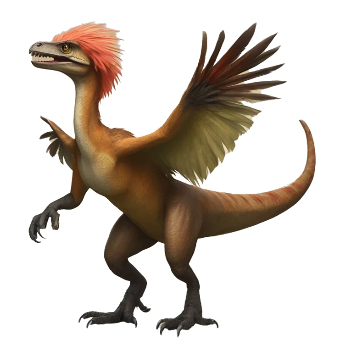 A feathered Utahraptor riding another feathered Utahraptor sticker