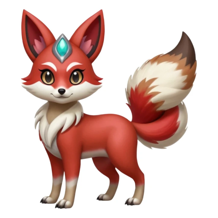 Hyper-realistic cool edgy badass beautiful elegant Colorful Skilled Adept Graceful Asian Painted Meloetta-Furret-Lycanroc-Zangoose-fusion-hybrid-creature (full body) sticker