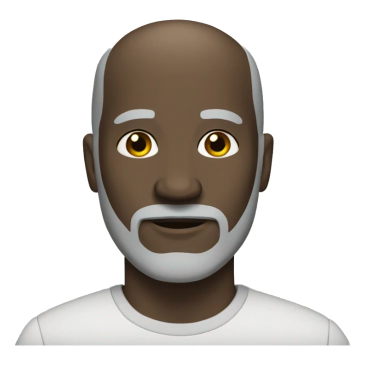 black bald man grey beard sticker