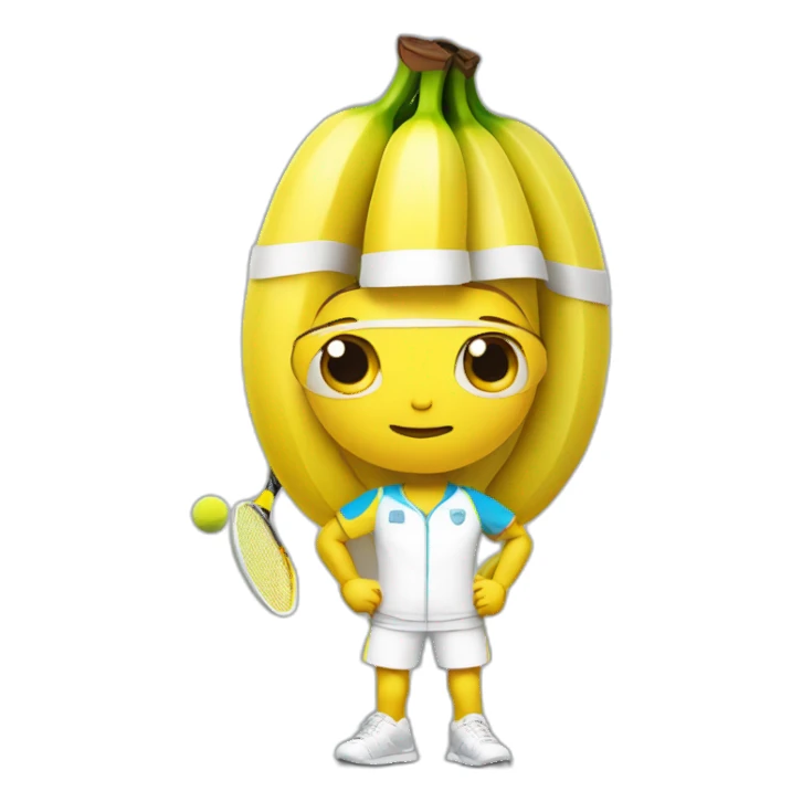 Humanlike Banana in a tennis uniform sticker